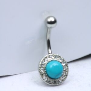 Crystal turquoise Belly Piercing 316L Surgical steel New